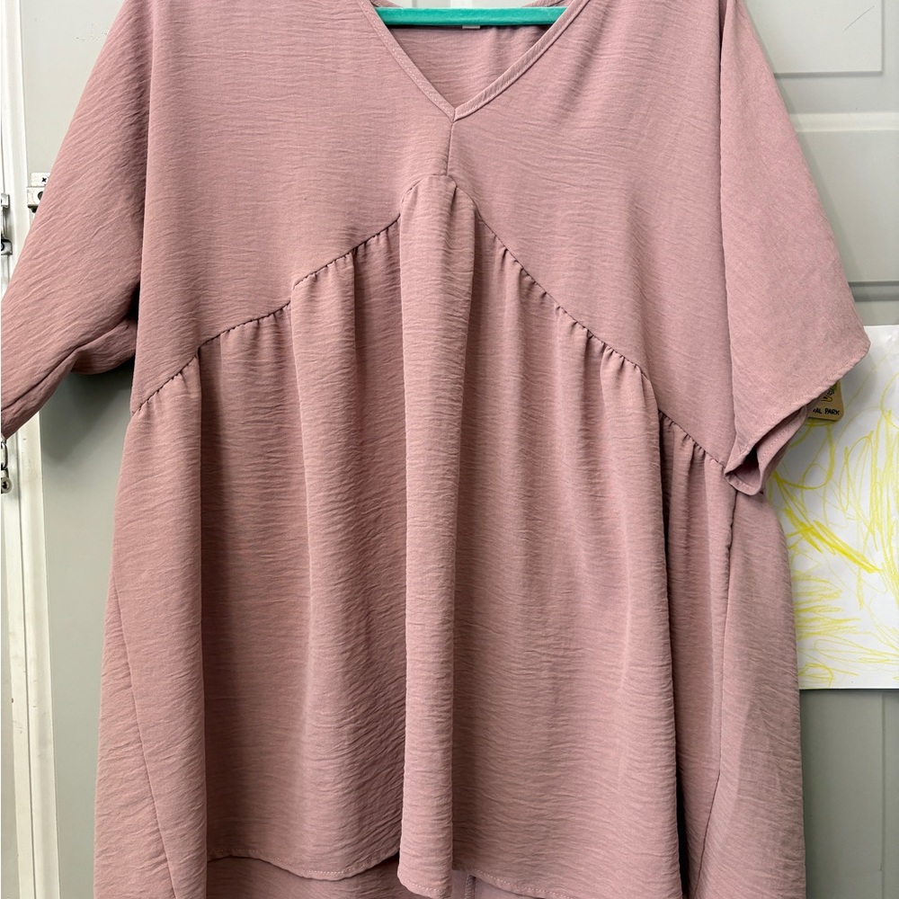 MTS Mauve V-Neck Blouse